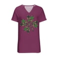 thumbnail image 4 of Ohufall Womens Short Sleeve St. Patricks Day Tops Cute Shamrock Printed Tee Shirts V Neck Casual Tunic Tops for Women, 4 of 4