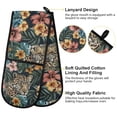 thumbnail image 4 of Dailycode Double Sided Oven Mitt with Loop Heat Resistant Kitchen Long Potholders 7" x 35" Leopard in Leaves Flower, 4 of 6