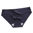 thumbnail image 1 of B91xZ Culotte Sans Couture pour Femmes, String en Coton Imprimé Uni, Bleu Foncé TG, 1 of 4