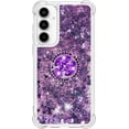 thumbnail image 2 of Compatible with Samsung Galaxy A55 5G Case Glitter Liquid Clear Bling Moving Floating Sparkle with Ring Diamond Kickstand TPU Girly Women Cute Phone Case for Samsung Galaxy A55 5G Purple YBZ, 2 of 14