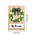 thumbnail image 4 of Amhnf Linen Garden Flag With Floral Wreath And Welcome Sign For Home Outdoor Garden Yard Decor 12x18 inch, 4 of 5