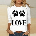 thumbnail image 5 of cocolona Valentines Shirts for Women Summer Crew Neck 3/4 Sleeve Tops Casual Loose Blouses Fashion Cute Heart Print T-shirts, 5 of 5