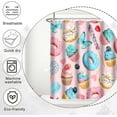 thumbnail image 4 of Sweets Shower Curtain, 36x72inch, Macaron Cupcake Donut Bathroom Shower Curtains, Dessert Food Theme Kids Girls Bathroom Curtains Decor Set with 12 Hooks YLOKTP0854, 4 of 6