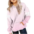 thumbnail image 2 of Teen Girls Cute Bow Hooded Sweatshirts Oversized Pullover Tops Trendy Long Sleeve Hoodies with Pocket New Girls Pullover Hoodie Sweatshirt Pinky 150, 2 of 5