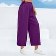 thumbnail image 4 of Hueook Womens Sweatpants Winter Pants Women's Sports Wide Leg Pants Solid Color Loose Straight Leg Pants Purple XL, 4 of 7