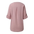 thumbnail image 4 of SNKSDGM Casual Easter Shirts Womens Tops Plus Size Blouses for Women Dressy Casual V Neck Roll up Sleeve Shirts Going Out Mid Sleeve T Shirt Pullover Top Plus Size Tops for Women 4X-5X Boho, 4 of 8