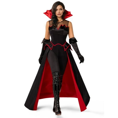 Joyfy Vampire Costume for Women Plus Size, Vampiress Queen Costume Halloween Costume for Fancy Party Dress up Cosplay