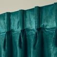 thumbnail image 5 of TOWN & COUNTRY LUXE Velour Solid Heavyweight Indoor Curtains, Light Filtering Opacity, Triple Pinch Pleat Top, Plush Velvet, 2-Pack Set, 27"x96", Teal, 5 of 11
