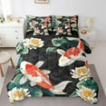 thumbnail image 1 of Erosebridal Retro Fish Bedding Sets Queen Size, Lotus Floral Comforter Sets with Sheets, Japanese Style Decor, Reversible 7 Pieces, 1 of 5