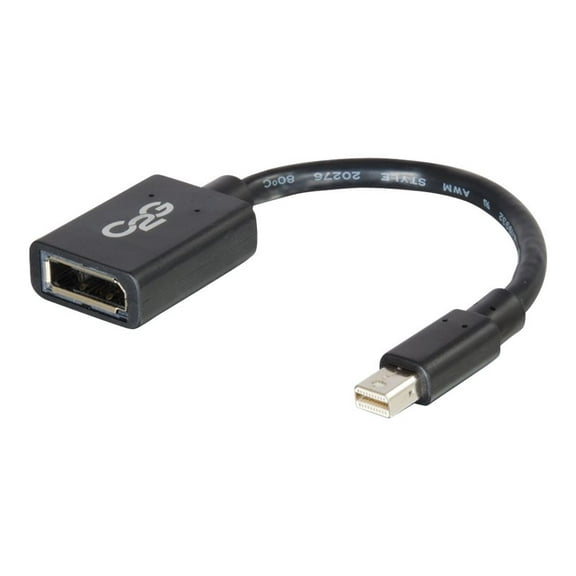 C2g 6In Mini Displayport To Displayport Adapter Converter - Black
