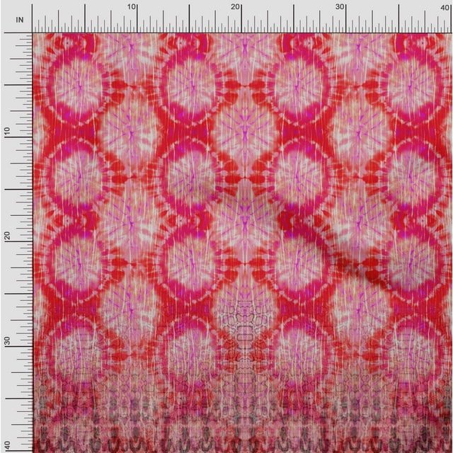 Soimoi Polyester Crepe Fabric Tie & Dye Panel Print Sewing Fabric Yard 52 Inch Wide