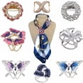 thumbnail image 2 of Bohemia Butterfly Brooch Scarf Buckle Bouquet Luxury Colorful Rhinestone Scarf Clip For Women Boho Christmas Xmas Jewelry Brooch, 2 of 4