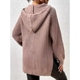 thumbnail image 4 of Womens Spring Hoodie Sweater Long Sleeve Casual Clothes Loose Knit Top Khaki L, 4 of 5
