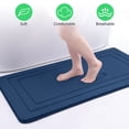 thumbnail image 6 of Hengbo 3 Pcs Large Memory Foam Bath Mat Set Bathroom Rugs Set U Shape Mats for Bath Floor Navy Blue, 6 of 6