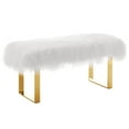 thumbnail image 5 of TOV Furniture TOV-O64 Sherpa Sheepskin Bench with Gold Legs, 5 of 5