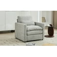 thumbnail image 5 of 31.9" Plush Chenille Armchair, Oversized Cloud Sofa Single Seat, Light Grey, Deep Seating, Curved Arms, Lumbar Pillow, Living Room, Modern Design, 5 of 29