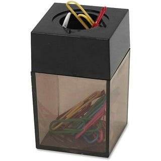 Transparent Paper Clip Dispenser with Magnetic Top, Small, Black/Smoke -  CHL010B, Charles Leonard