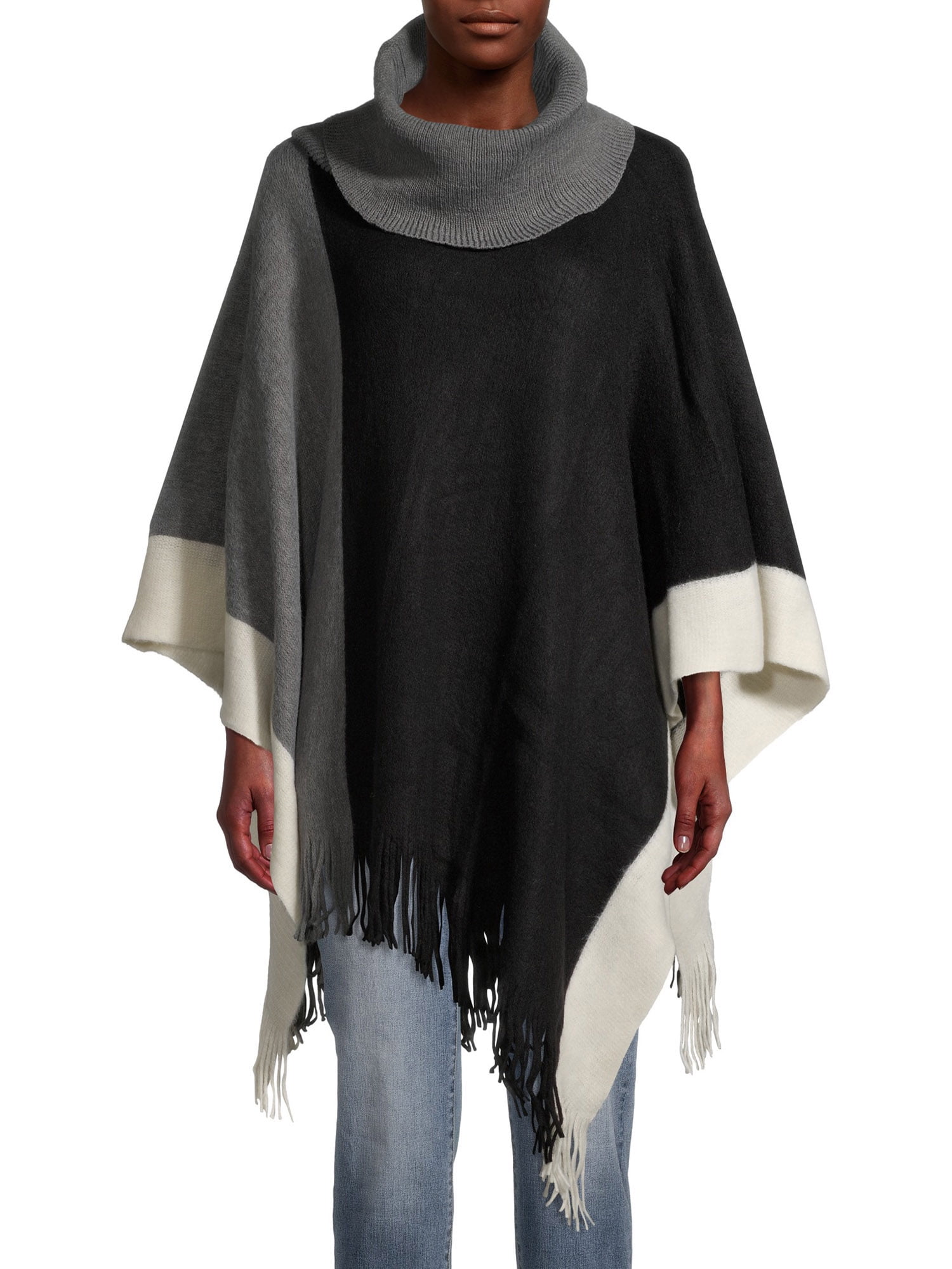 Cloak Poncho Wrap with Cowl Neck