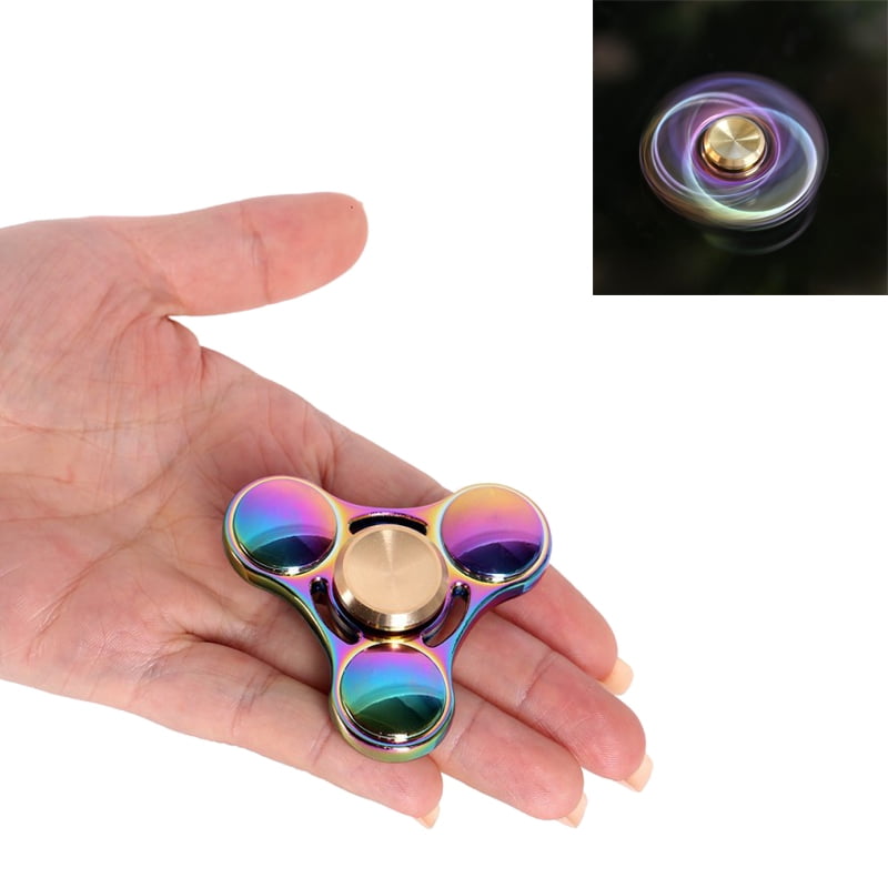 Rainbow Finger Fingertip Spinner Fidget Hand Toys Steel Bearing for Kids Adult 