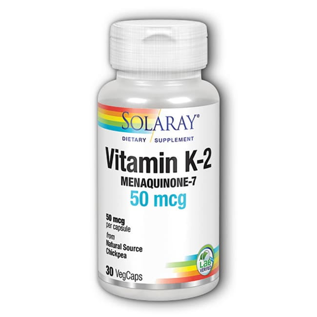 Solaray Vitamin K-2 Menaquinone-7 50 mcg 30 Veg Caps