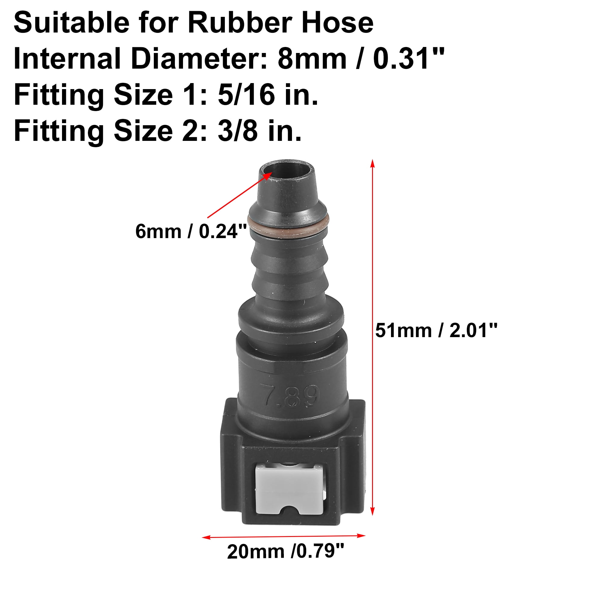 Unique Bargains Fuel Line Quick Connect Straight Push-On Barb Hose Adapter