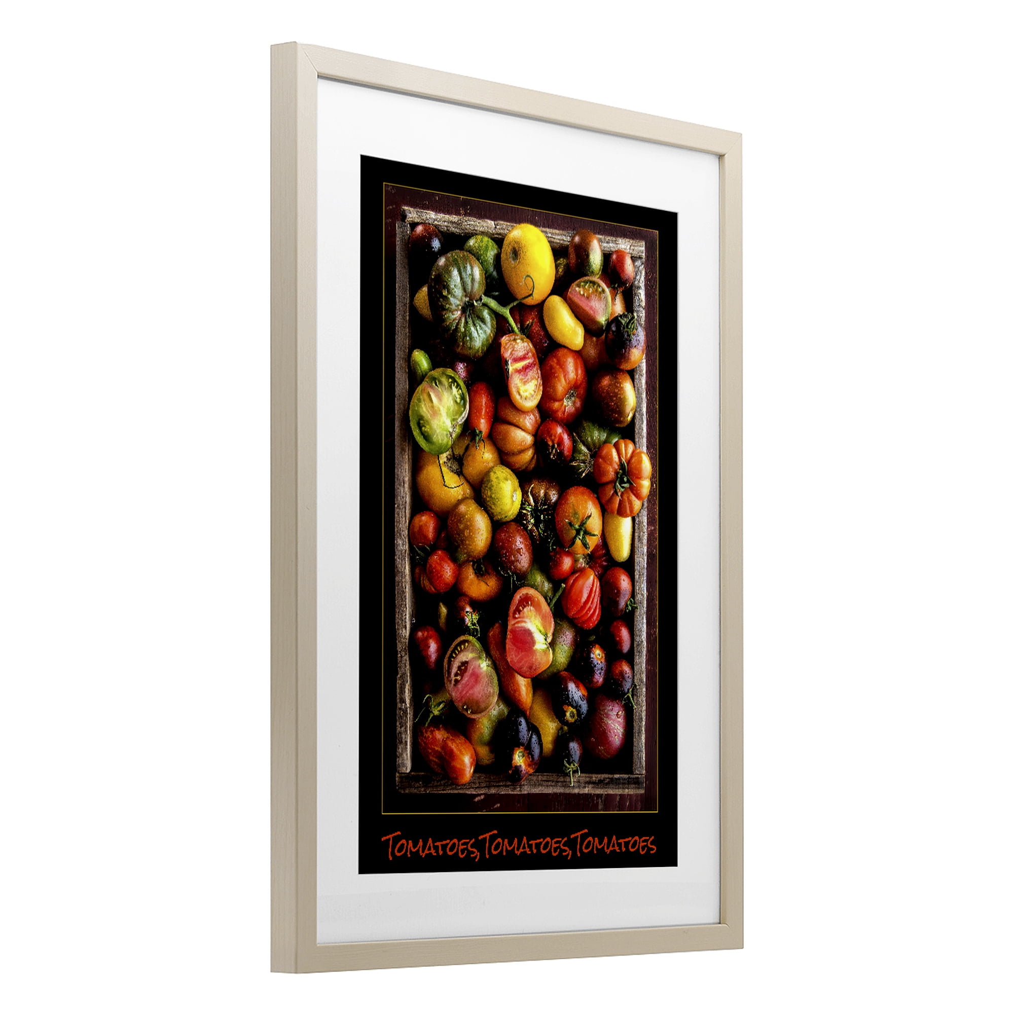 Stupell Industries Ripe & Bountiful Tomato Harvest Birch Framed Print Under Glass, design by Carl Kravats