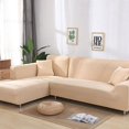 thumbnail image 1 of Housse de Canapé Élastique Extensible Couleur Unie Grise Nécessite Commande 2 Pcs Housse de Canapé Si l-style fundas Canapés avec Housse de chaise longue pour Canapé, 1 of 1