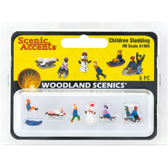 Woodland Scenics Children Sledding-HO-Scale
