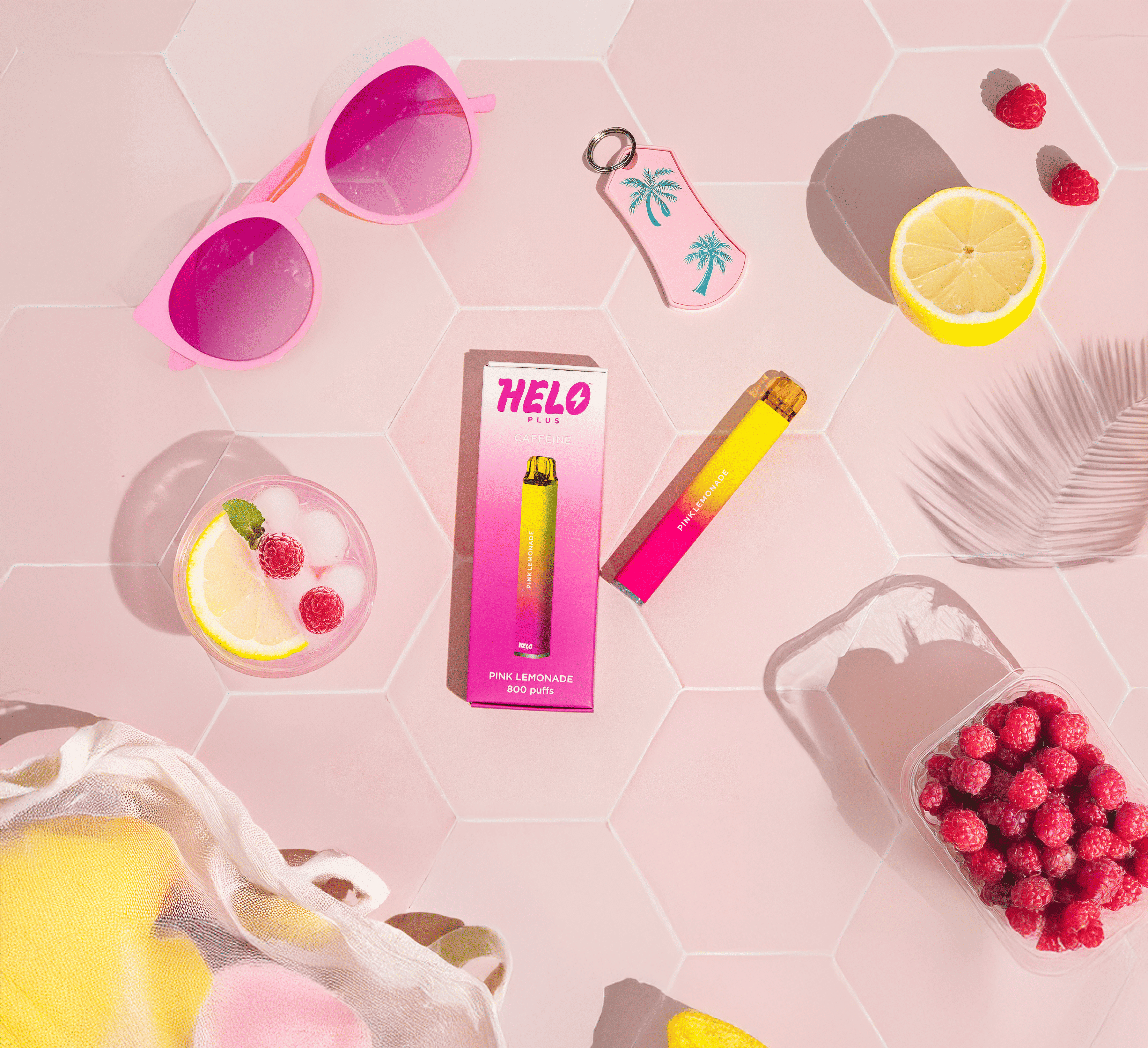 vape 168 gmbh HELO Plus Caffeine Diffuser, Pink Lemonade - 800 puffs | 0% Nicotine,  Vegan, Sugar-Free, Gluten-Free Aromatherapy