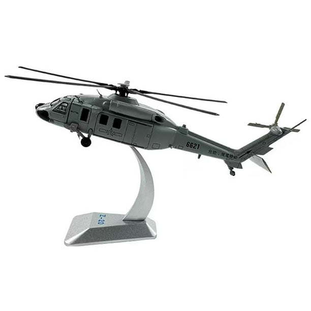 Helicóptero Modelo de Avión Escala 1:100, Juguete de Simulación para Entusiastas, Decoración de Escritorio, Avión Fundido a Presión con Soporte.