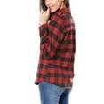 thumbnail image 5 of MODA NOVA Junior's Check Roll Up Sleeves Flap Pockets Brushed Shirt, 5 of 7