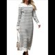 thumbnail image 3 of Vestido Tipo Suéter para Mujer, Tejido Holgado, A Rayas, Elegante, para Otoño e Invierno. L, 3 of 9