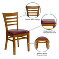 thumbnail image 4 of Flash Furniture HERCULES Series Ladder Back Cherry Wood Restaurant Chair - Burgundy Vinyl Seat, 4 of 11