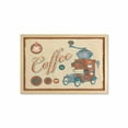 thumbnail image 1 of Retro Wall Art with Frame, Commercial Design of Vintage Truck with Coffee Grinder Old Fashioned, Printed Fabric Poster for Bathroom Living Room, 35" x 23", Cream Orange Grey, by Ambesonne, 1 of 2
