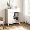 thumbnail image 3 of Farmhouse Sideboard with 3 Adjustable Shelves & Large Drawer, Kitchen Storage Cabinet for Dining Room & Entryway, 3 of 7