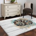 thumbnail image 4 of Summer Coastal Washable Area Rugs 3'x5', Retro Ocean Brown Conch Marine Life Wood Grain Low Pile Throw Living Room Rug Non-Slip Sturdy Edge Binding Carpet for Indoor Entryway Bedside Kitchen, 4 of 9
