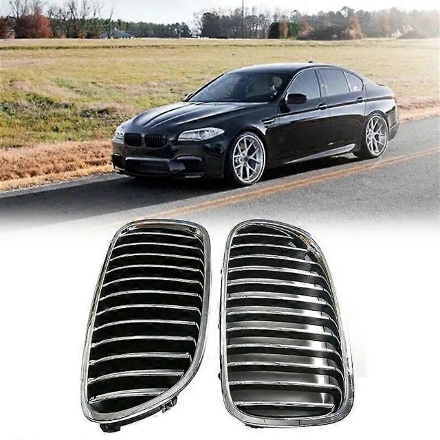 Car Front Bumper Kindey Grille Chrome For-BMW F10 528I 535I 2011-2013 51137203649 51137203650
