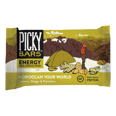 Picky Bars Real Food Energy Bars Plant Based Protein All-Natural Gluten Free Non-GMO Non-Dairy Moroccan Your World Pack of 10