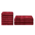 thumbnail image 6 of Superior 2 Piece Bath and 6 Piece Hand Towel Set, Rayon From Bamboo and Cotton, Crimson, 6 of 7