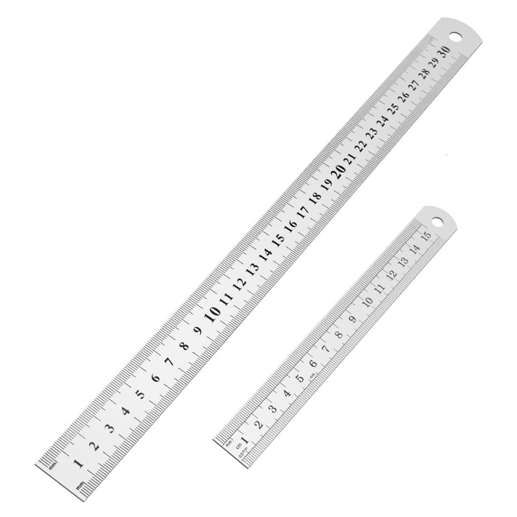 Teskyer Ruler, Set of 3 Pack, 6 Inch, 8 Inch and 12 Inch Stainless Steel  Metal Rulers for Home School Office Daily Use