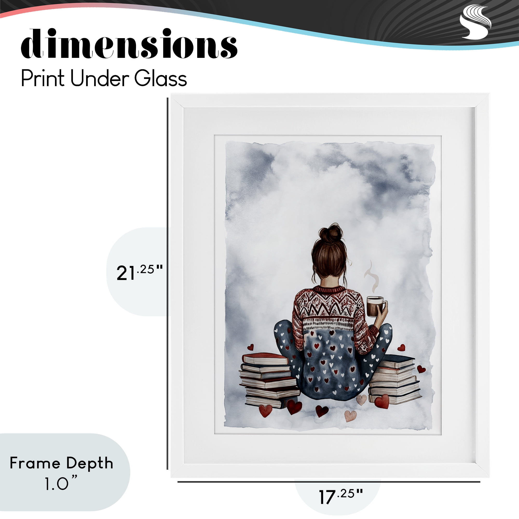 Stupell Industries Cozy Ritual Reader White Framed Print Under Glass, design by Svetlana Aleynikova