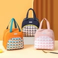 Postuois Lunch Box Bag Colorful Geometric Pattern Insulated Bento Bag