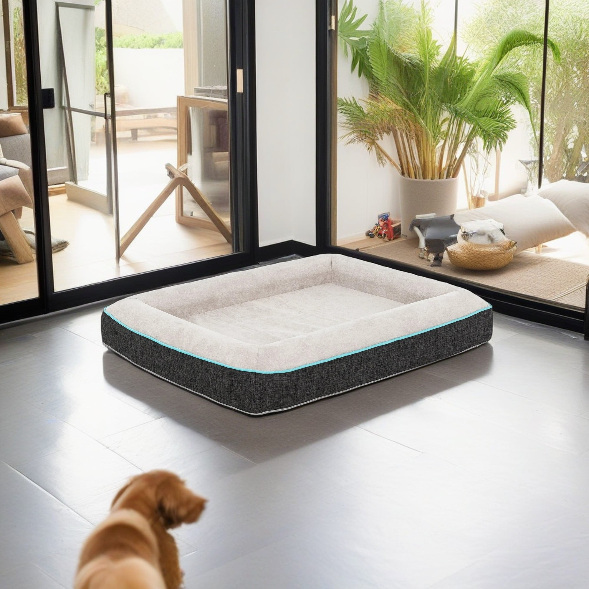Kadyn 28" Stylish Pet Sofa Bed with Removable Washable Cover, Soft and Comfortable, Cat and Dog Beds for Small Medium Dogs, Gray