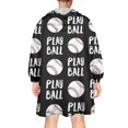 thumbnail image 2 of Black Play Ball Baseball Pattern Wearable Oversized Blanket,Wearable Blanket Hoodie for Adults,Cozy Hooded Blankets with Super Pockets,Super Warm Fuzzy Pullover for Women & Men, 2 of 6