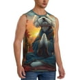 thumbnail image 2 of Balery Sunset Meditating Bichon Frise Camisetas sin mangas para hombre, absorbe la humedad y protege contra el mal olor.-X-Large, 2 of 7