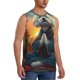 thumbnail image 2 of Balery Sunset Meditating Bichon Frise Camisetas sin mangas para hombre, absorbe la humedad y protege contra el mal olor.-Medium, 2 of 7