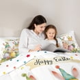 thumbnail image 4 of Erosebridal Cute Rabbit Kids 7-Piece Twin Bedding Sets,Cartoon Gnome Colorful Easter Eggs Bedding Comforter Set For Girls Teens Reversible, 4 of 7