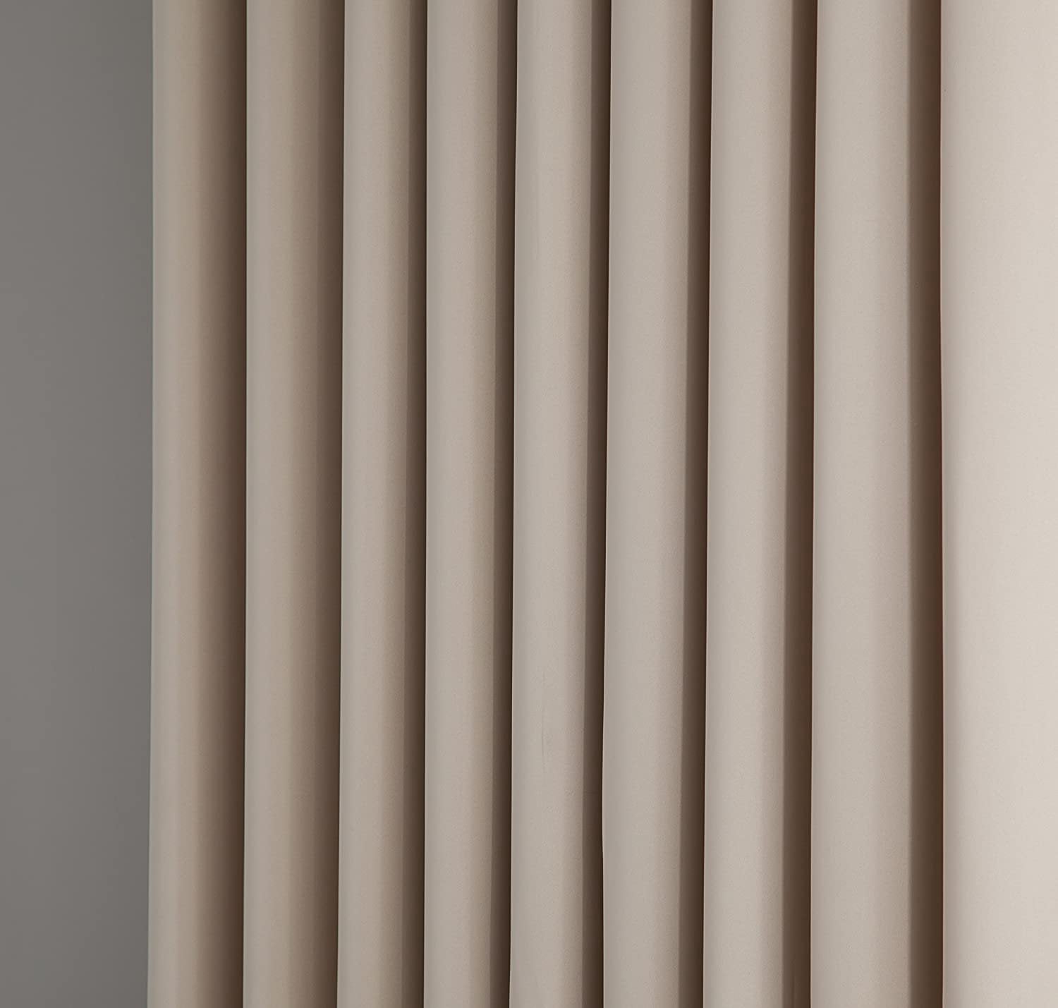 DecoSource - 2 Wall-to-Wall Blackout Grommet Curtains Panels - 108 Inch Long with Tiebacks - Total Size 216 Inch Wide 108 Each Panel - Solid Thermal Insulated 108" x 108", Ivory