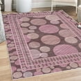 thumbnail image 1 of Geometric Decorative Rug, Scribble Style Striped Rounds and Dots in Neutral Pastel Colors, Quality Carpet for Bedroom Dorm and Living Room, 6 Sizes, Pale Pink, by Ambesonne, 1 of 4