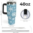 thumbnail image 2 of Stainless Steel Tumbler 40oz, Christmas Winter Snowflakes Leakproof Tumblers Insulated Water Bottle with Straw And Lid, Car Coffee Cups Travel Mug Universal Fits for Water, Iced Tea Or Coffee, 2 of 6